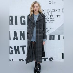 Christian Dior Paris Plaid Pea Coat PFW 18